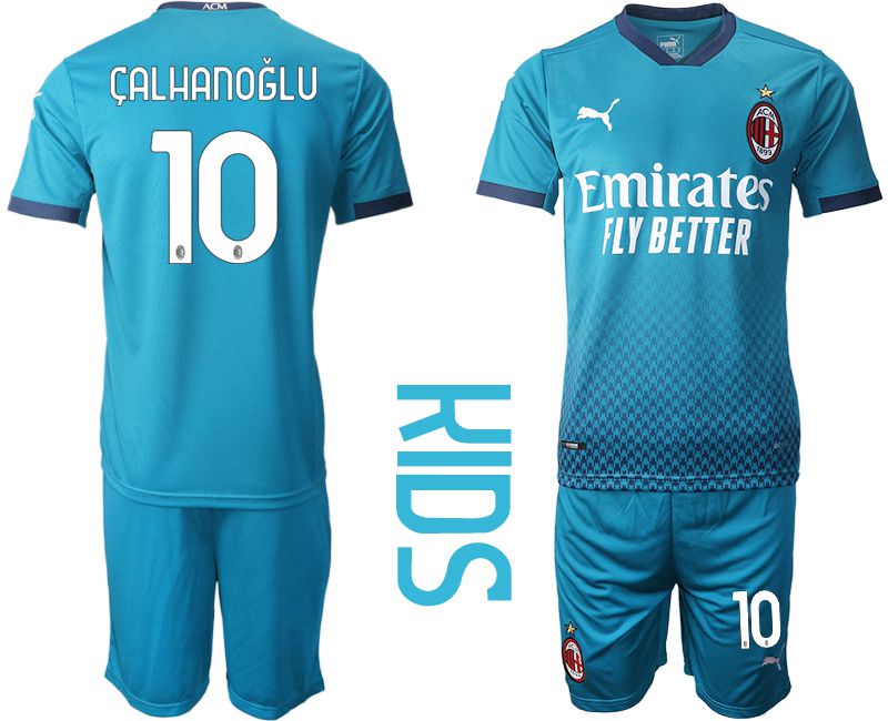 Youth 2020-2021 club AC milan away #10 blue Soccer Jerseys